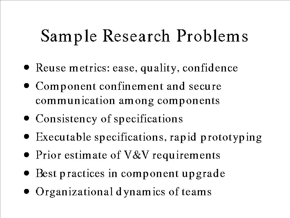 Sample Research Problems